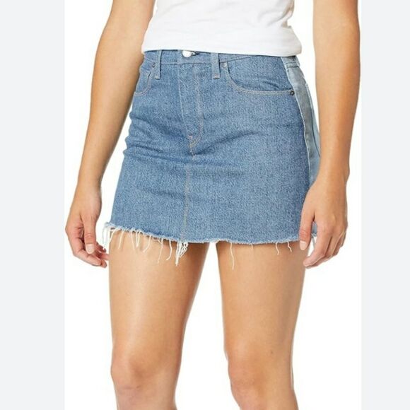 Hudson Viper Mini 2 Toned Denim Skirt Sz 32 - Picture 1 of 10